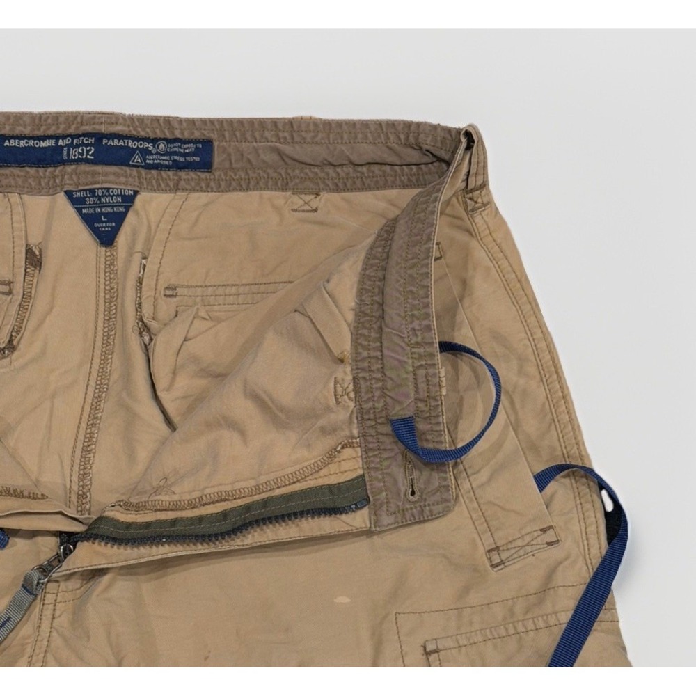 Vtg Abercrombie‎ & Fitch Paratrooper Cargo Shorts Men's L Y2K Grunge 90s Skater - Picture 8 of 13